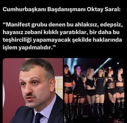 Gençlere kötü örnek olan şarkı söyleyen ekibe Manifest kızlarına bir darbe daha Sayın Cumhurbaşkanı Recep Tayyip Erdoğan talimatı ile bütün akpartililer ve Türkiyedeki çoğu mekanlardan darbe geldi.
